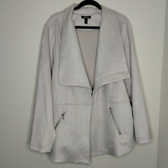 Torrid Faux Suede Peplum Jacket Plus Size Women's Size 6X - Picture 2 of 8